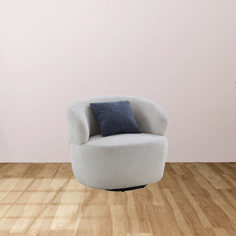 Latitude Run® Upholstered Swivel Barrel Chair Wayfair